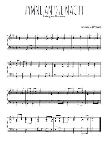 Téléchargez l'arrangement pour piano de la partition de Hymne an die Nacht en PDF